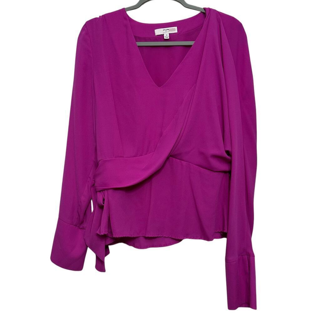 Altein women’s side tie flirty wrap blouse. Size 12